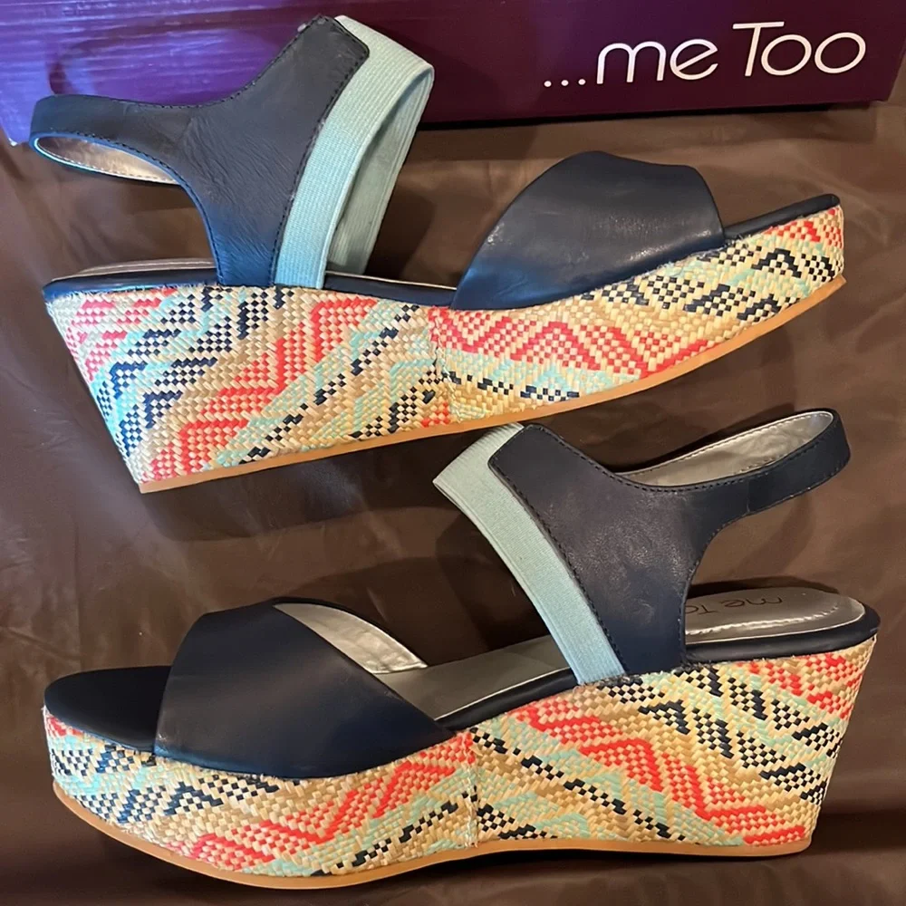 New in box 7.5 wedges in navy, mint, and coral. - Picture 2 of 7
